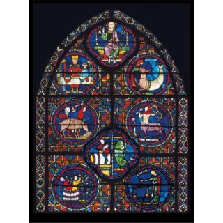 TRANSPARENTE POSTKARTE,  Chartres-Glasfenster Karte Nr. 40