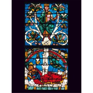TRANSPARENTE POSTKARTE,  Chartres-Glasfenster Karte Nr. 30