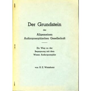 WEISSHAAR, H.E. Der Grundstein der Allgemeinen...